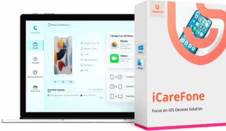 Tenorshare iCareFone v9.0.2.6 (2024), Software para la gestión de datos en los dispositivos iOS