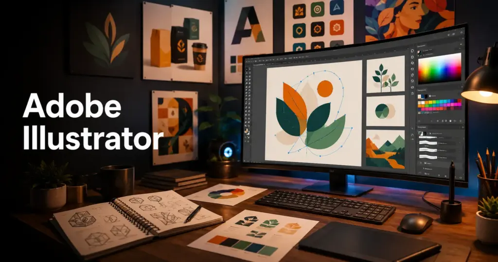 Adobe Illustrator 2026 aplicado al diseño vectorial, logotipos, iconos e ilustración digital