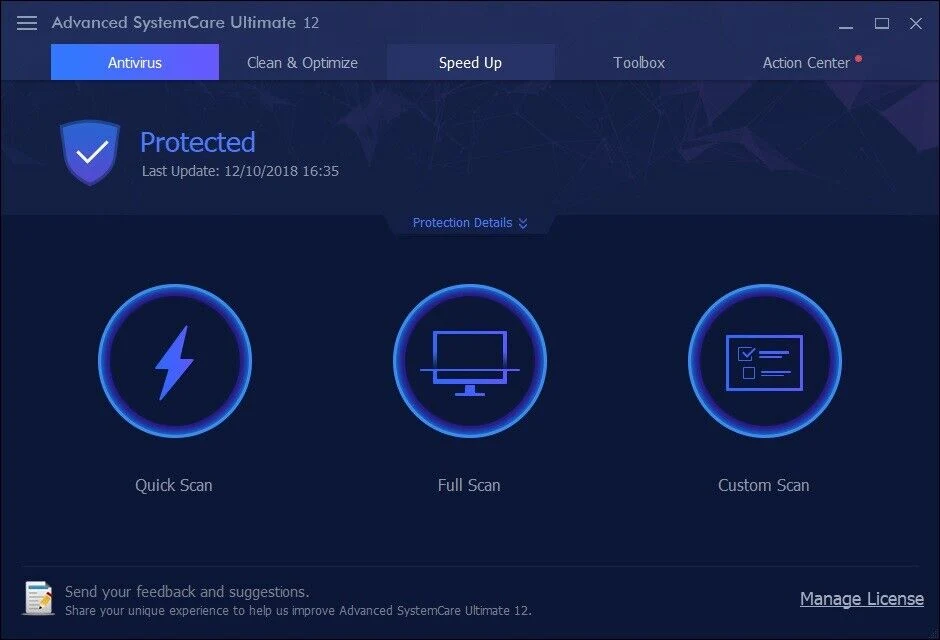 Advanced SystemCare Pro v18.0.1.155 / Ultimate v16.6.0.101 (2024), Mantenga, Optimice y Proteja su Computadora con esta Práctica Suite de Utilidades | 24 octubre, 2026 Imagen de Advanced SystemCare Pro.