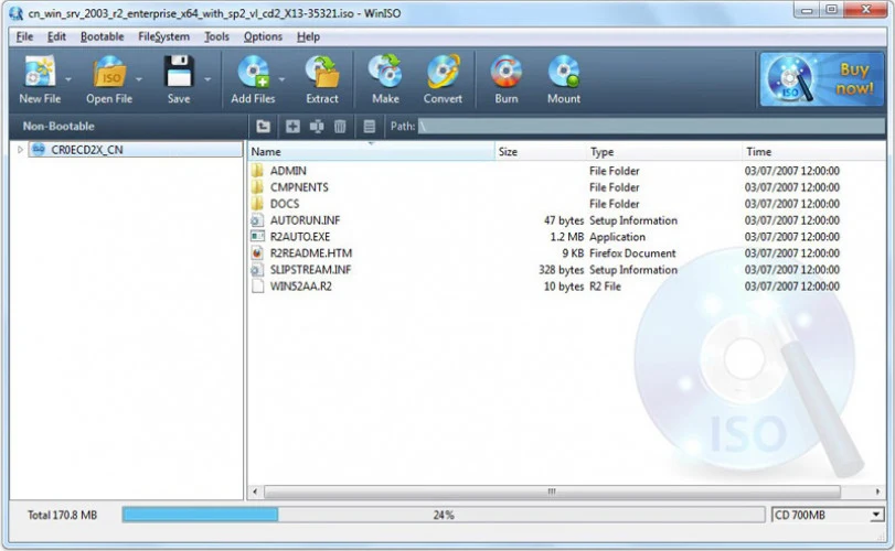 Imagen de WinISO 7.1.1.8357 (x64).
