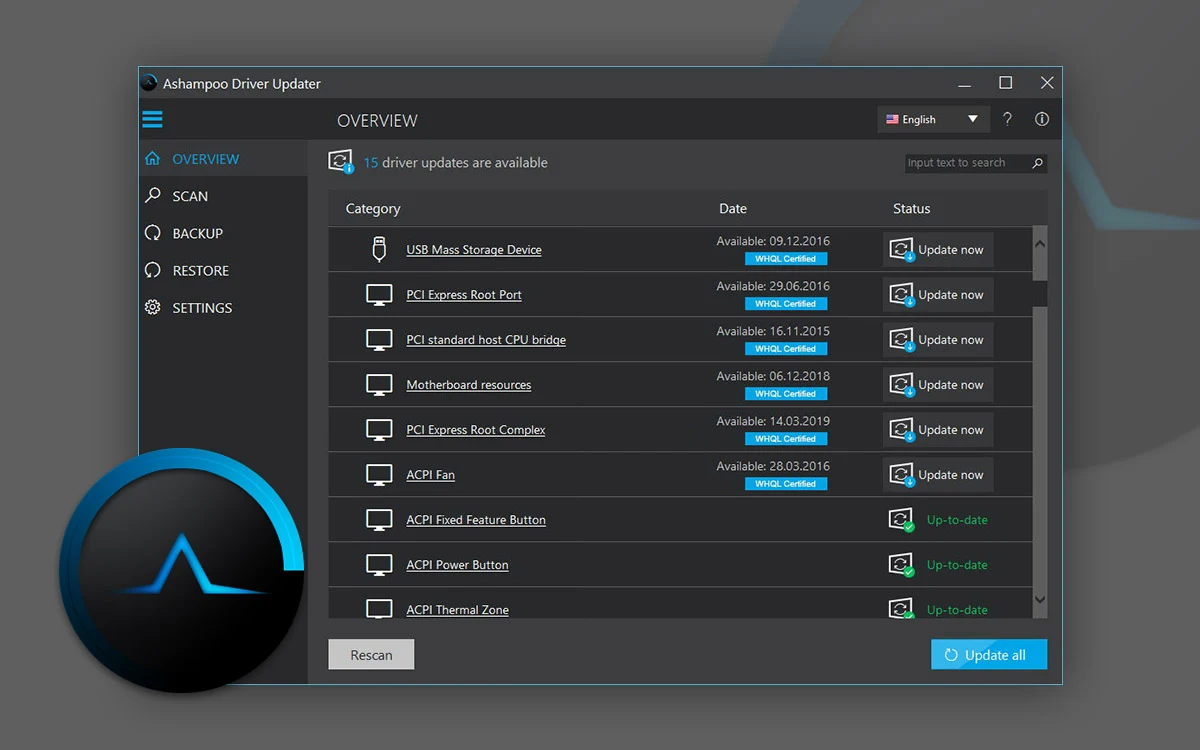 Imagen de Ashampoo Driver Updater.