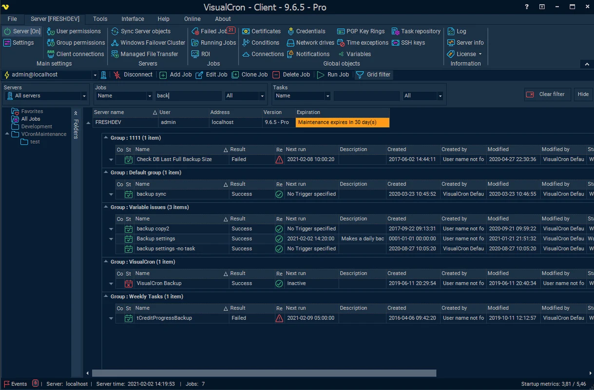 Imagen de VisualCron Pro 9.9.12 Build 21260.