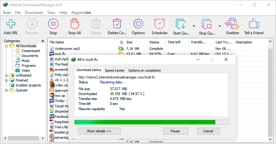 Internet Download Manager 2026 v6.43 Build 12 Full Español | 24 octubre, 2026 Imagen de Internet Download Manager.