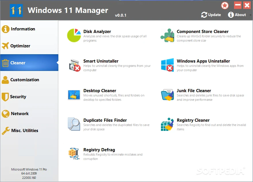 Imagen de Yamicsoft Windows 11 Manager.