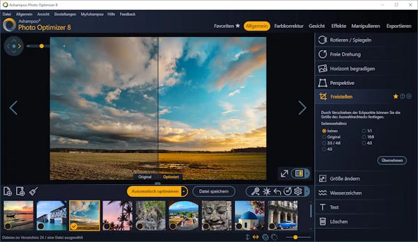 Ashampoo Photo Optimizer (2024) v10.0.6, Mejora la calidad de tus fotos | 24 octubre, 2026 Imagen de Ashampoo Photo Optimizer.
