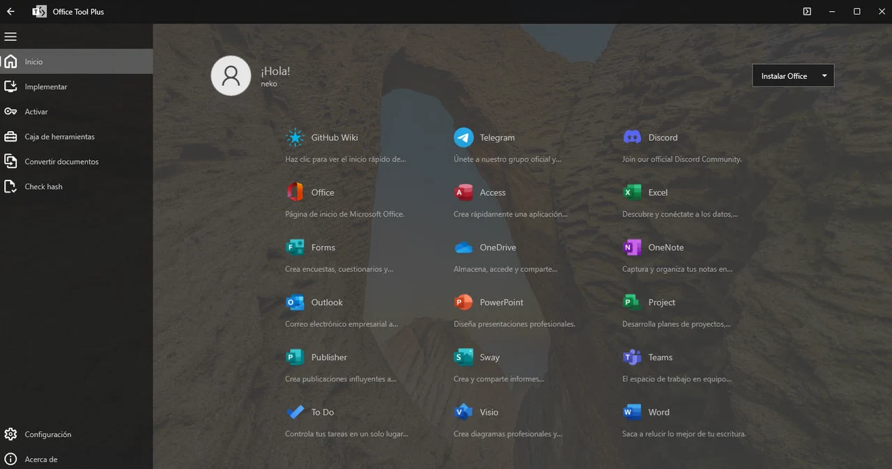Imagen de Office Tool Plus.