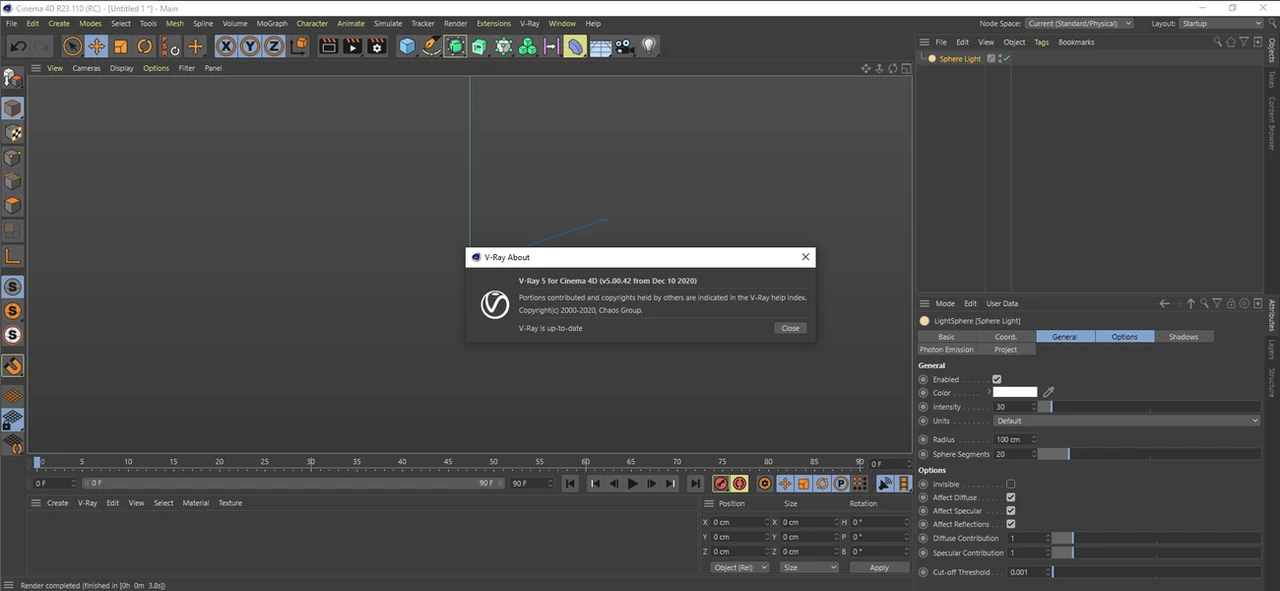 Imagen de V-Ray Advanced 6.00.04 For Cinema 4D R21-R26-2023, Representación 3D.