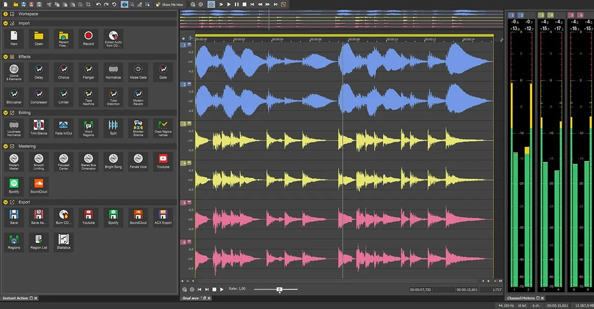 Magix Sound Forge Pro (2024) v18.0.0.21 x64, Edición y masterización de audio de calidad profesional | 24 octubre, 2026 Imagen de Magix Sound Forge Pro.