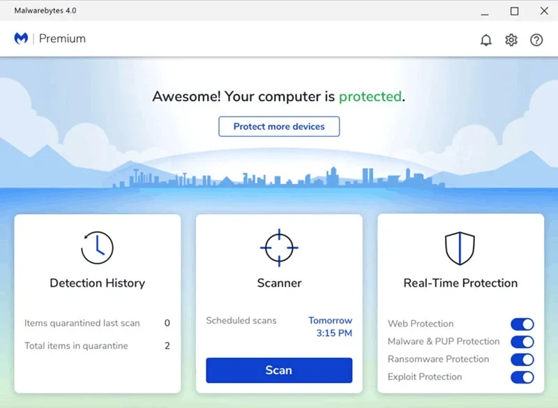 Imagen de Malwarebytes Premium.