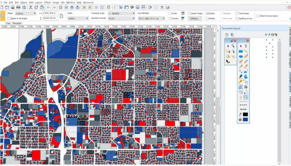 Imagen de Canvas X Geo 20 Build 911 (x64), Herramientas de ayuda a visualizar los datos geoespaciales potente, adecuado para especialistas en SIG en el campo de la vida.