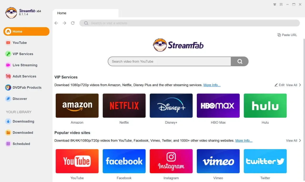 StreamFab (2024) v6.1.9.7, Permite descargar videos de Amazon Prime, Netflix, Hulu, Disney +, HBO | 24 octubre, 2026 Imagen de StreamFab.