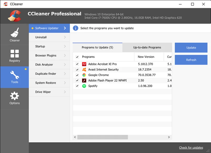 Imagen de CCleaner Professional Plus.