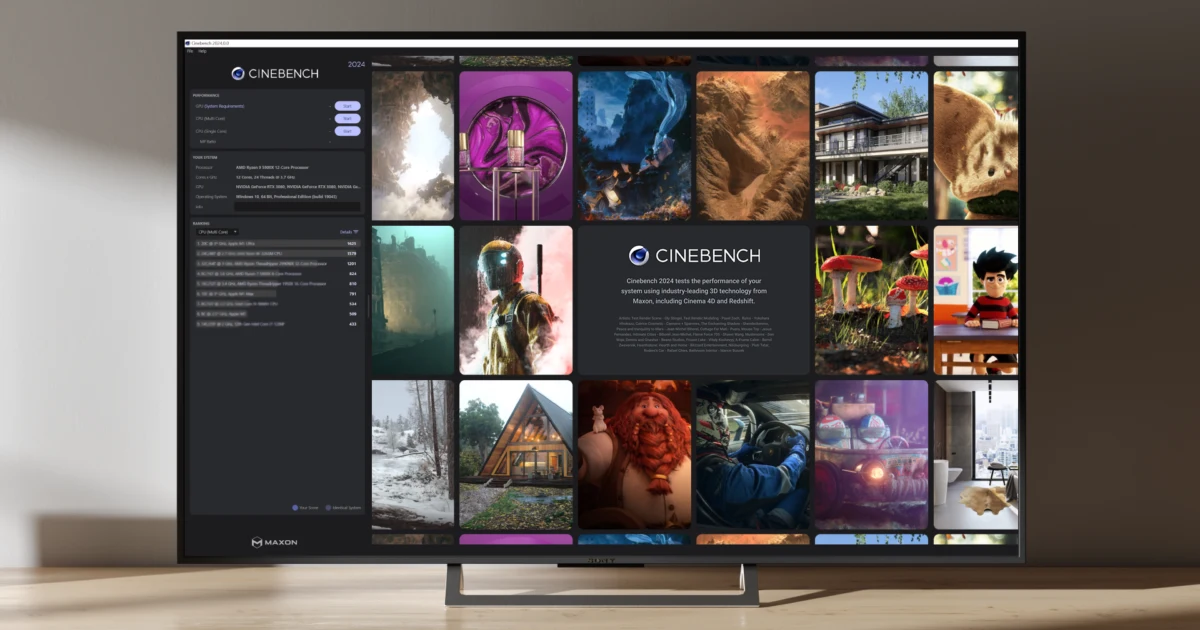 Imagen de Maxon Cinebench.