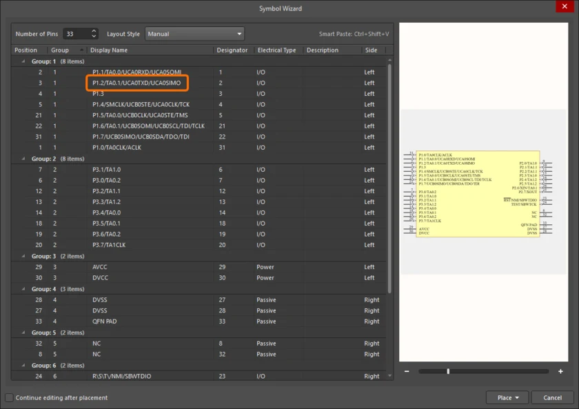 Imagen de Altium CERN Library.