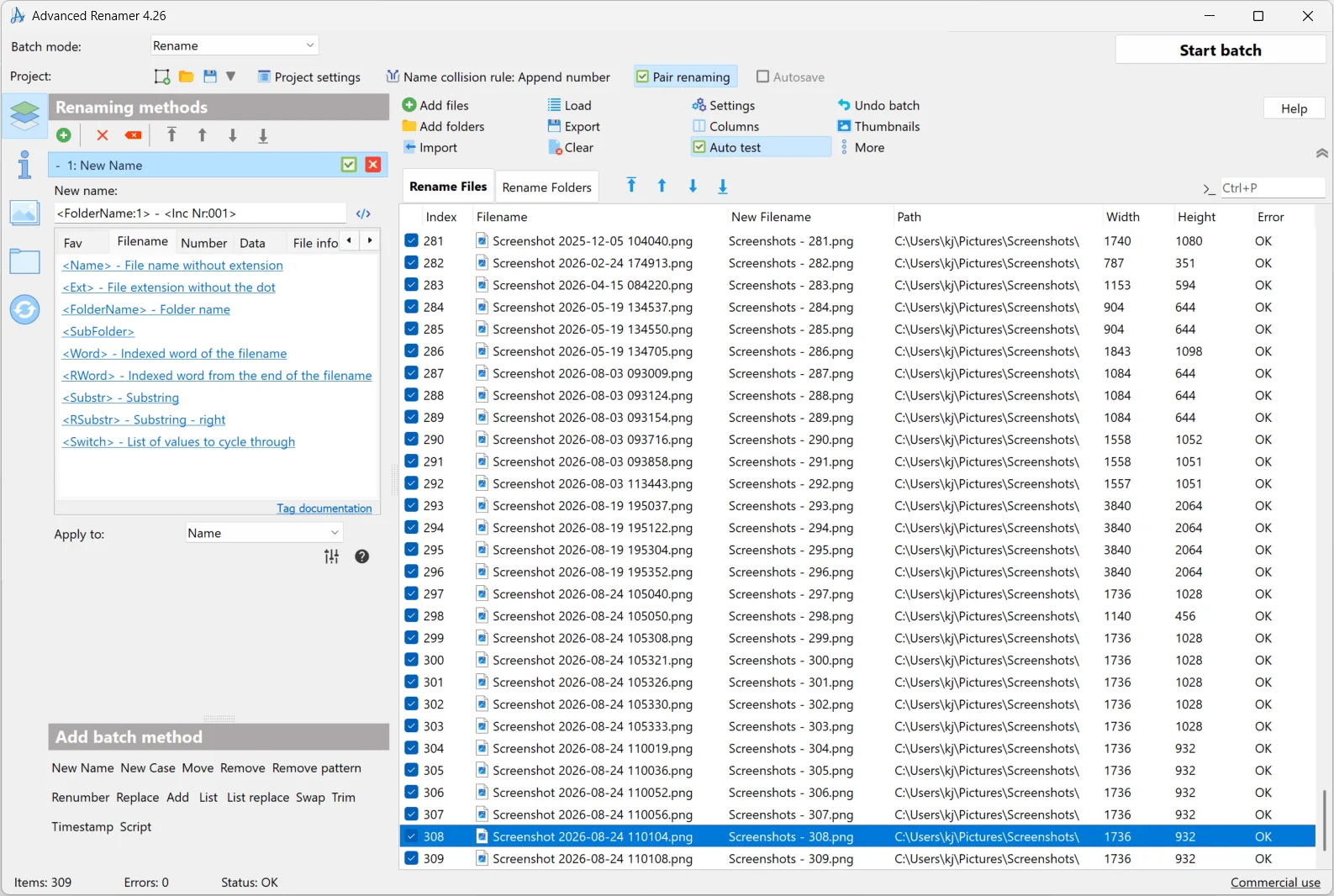 Advanced Renamer v4.26 Full Español | 23 octubre, 2026 Interfaz de Advanced Renamer 4.26 en Windows. Fuente: Advanced Renamer.