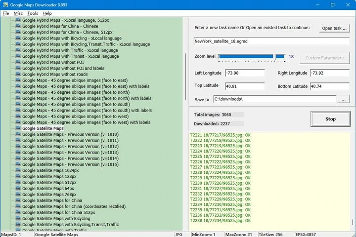 AllMapSoft Google Maps Downloader 2026 v8.893 Full Español | 24 octubre, 2026 Google Maps Downloader: selección de mapas y progreso de descarga.