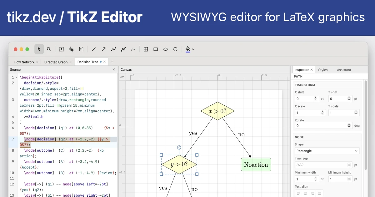 TikZ Editor 2026 v0.6.0 Full Español | 24 octubre, 2026 TikZ Editor: edición del código y vista gráfica de una figura.
