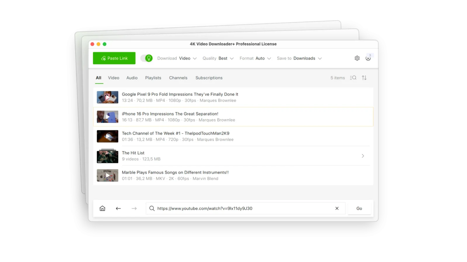 Interfaz de 4K Video Downloader Plus. Imagen de referencia del desarrollador.