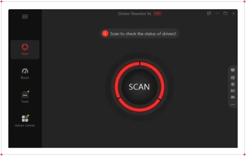 Interfaz de IObit Driver Booster Free. Imagen de referencia del desarrollador.