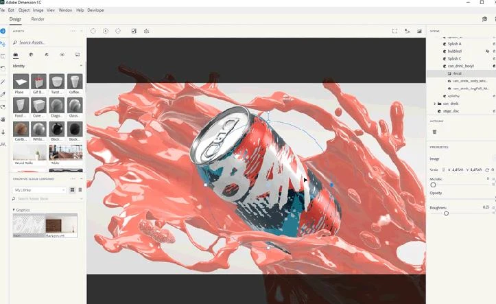 Imagen de Adobe Dimension CC.
