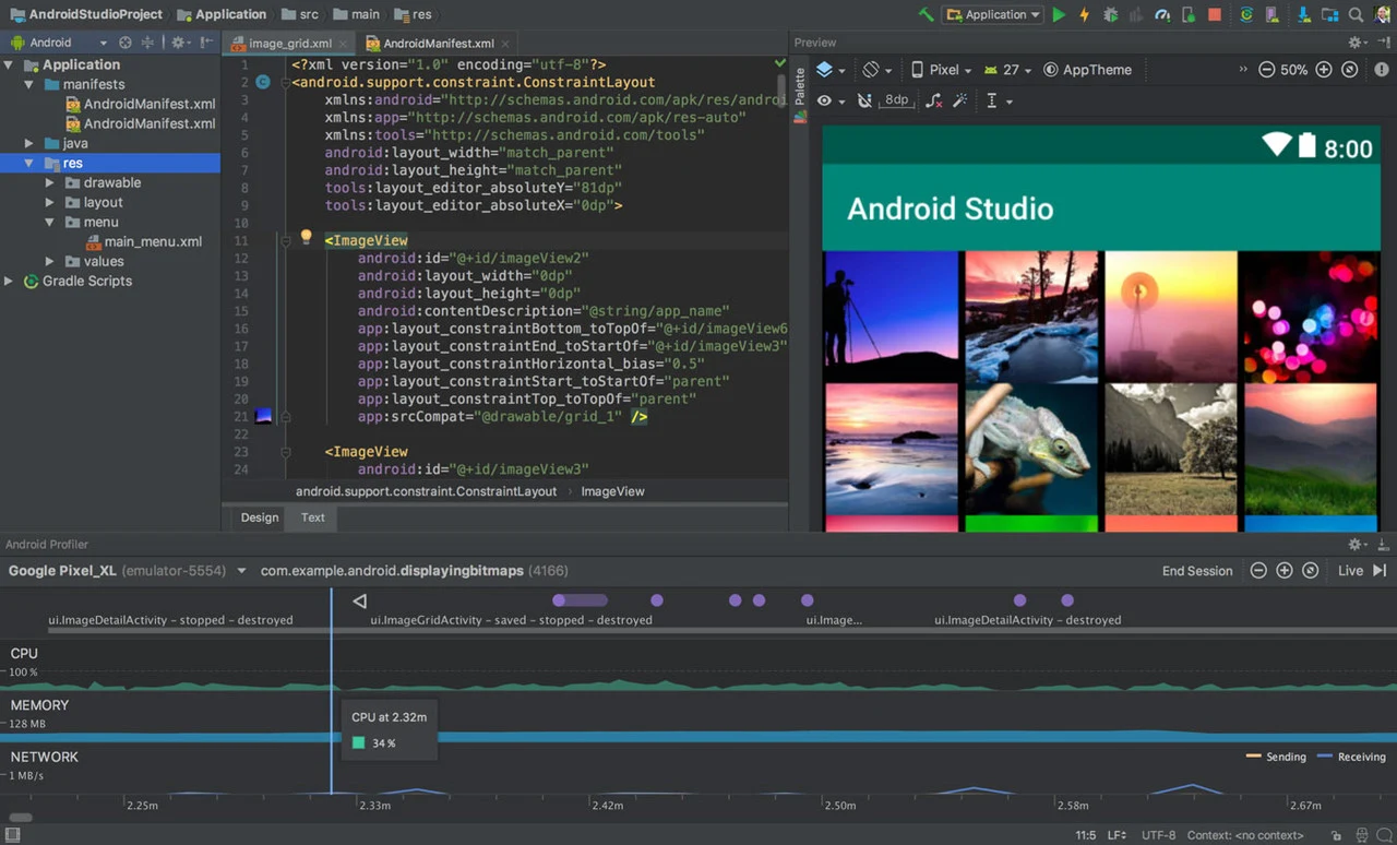 Android Studio v2022.3.1.22, Android entorno de desarrollo completamente nuevo, ofrece muchas mejoras y características nuevas en comparación con Eclipse ADT | 24 octubre, 2026 Imagen de Android Studio.